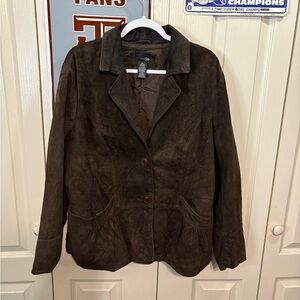 East 5th Dark Brown Suede Blazer